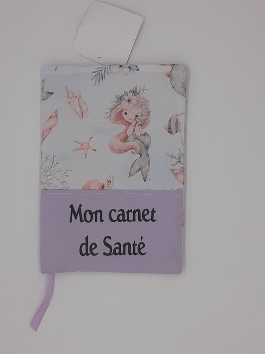 Protège carnet de santé sirène pastel