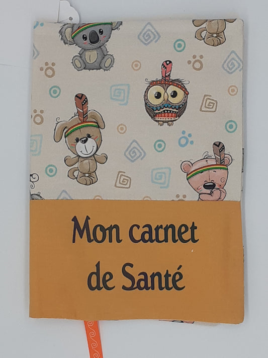 Protège carnet de santé lion couleur moutarde