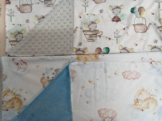 Couverture 70*90 animaux&nuage