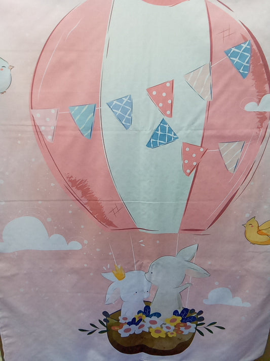 Couverture 75*100 montgolfière fille promo