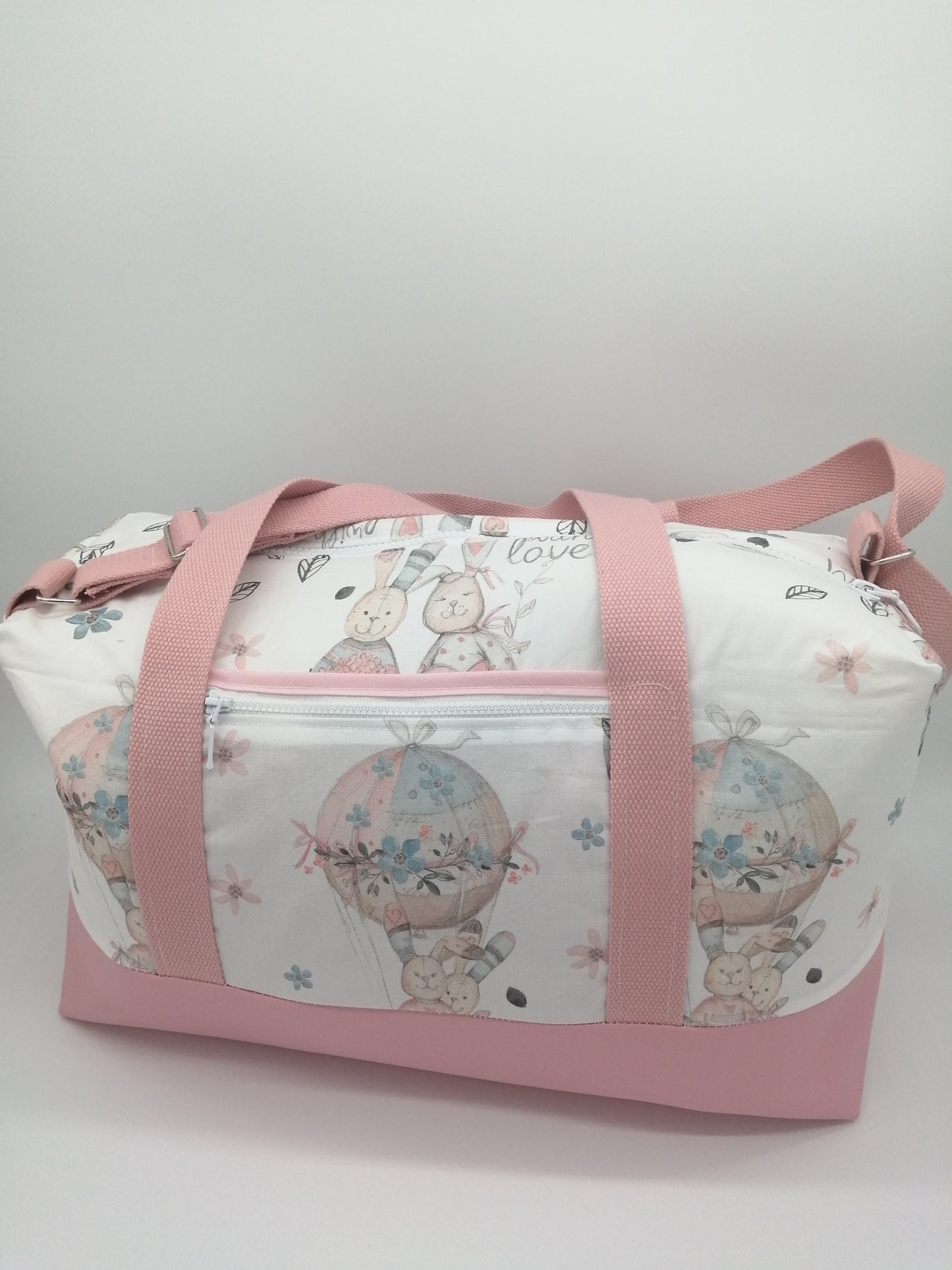 Sac à langer lapin rose