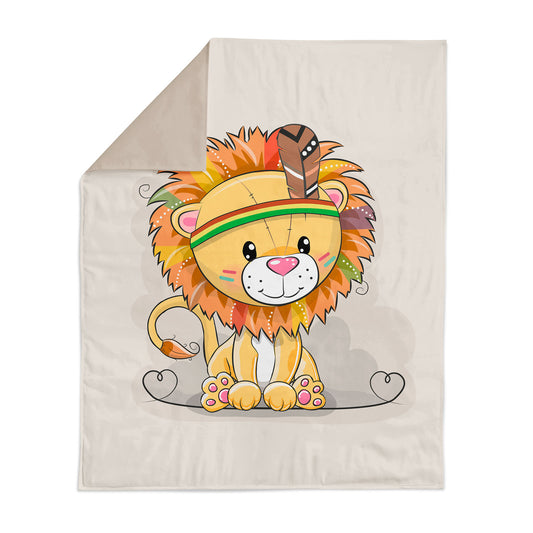 Couverture 75*100 lion couleur