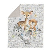 Couverture 75*100 animaux des bois